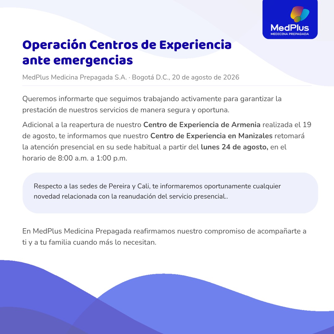Operación Centros de Experiencia ante emergencias
