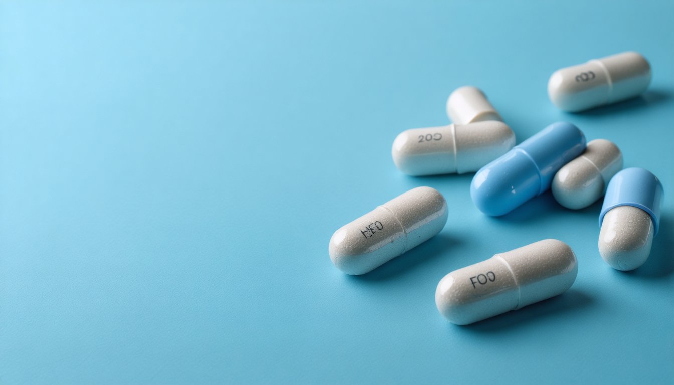 Blister pack of vardenafil tablets on a medical desk with stethoscope, symbolizing treatment for erectile dysfunction